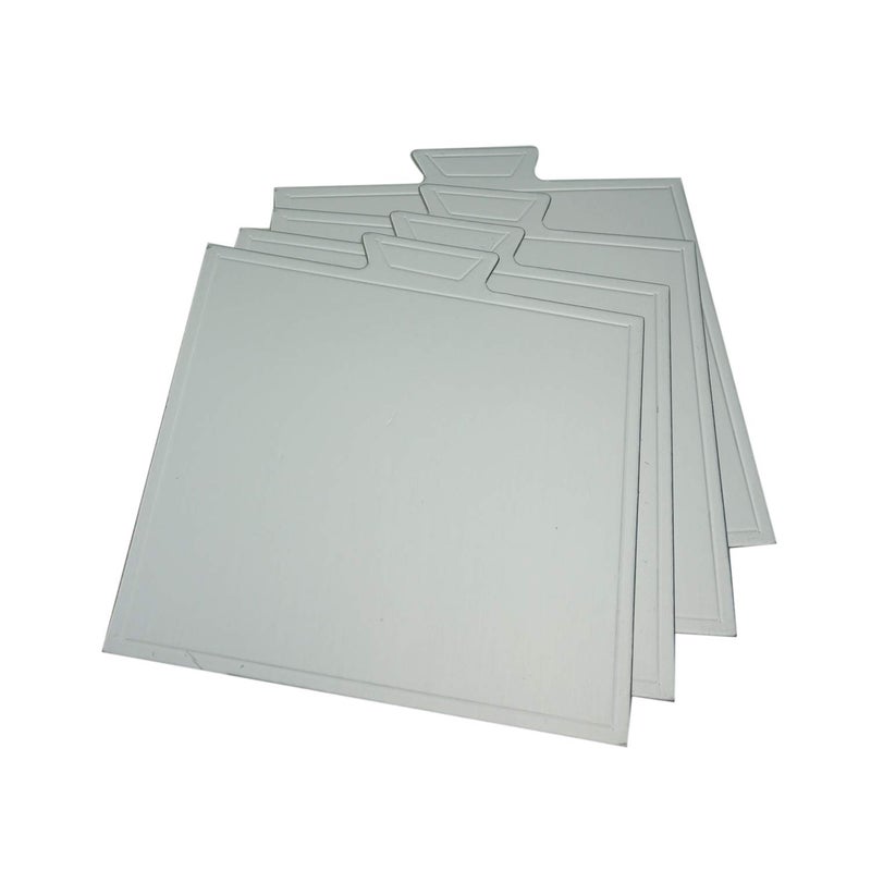 Proshopping 100 pcs 3.54"x3.54" Mini Cake Boards, Small Square Silver Mousse Cake Cardboard Set, Cupcake Cake Base, Dessert Displays Tray, Disposable Paper Coasters - for Wedding Party Cake Pastry Cup - Image 5